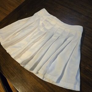 Forever 21 Ivory Pleated Skater Skirt